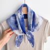Flax small square scarf silk scarf women's headscarf neck protection scarf imitation blue dye handmade tie-dye scarf Yunnan yarn scarf thin scarf