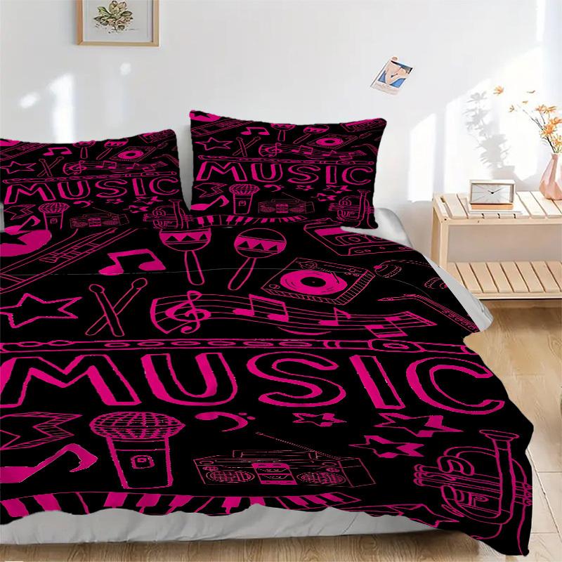 

3pcs Music Instruments Duvet Cover Set, Soft Comfortable Duvet Cover,Guest Room (1*Duvet Cover + 2*Pillowcase, Without Core) yy251104114 135x200cm