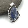 Natural Sodalite Gemstone 925 Sterling Silver Jewelry Designer Pendant 1.75" AJP-456