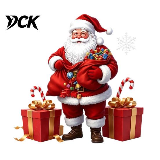 Christmas Window Clings Santa Claus Static Sticker, Reusable Waterproof PVC Decal, Decorative Holiday Scene Setting HD Printing for Home