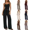 Europe, America, Cross-border Amazon Foreign Trade Y2 Women's 2026 Casual Suit, Solid Color Sling Vest, Wide-leg Pants 2-piece Set