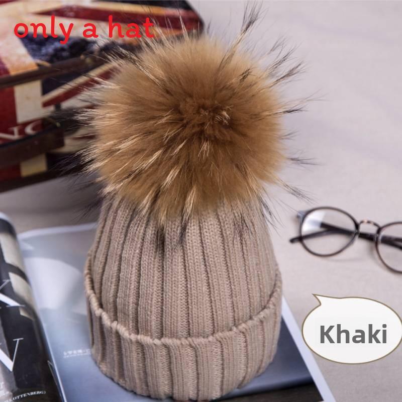 Adult Acrylic Knit Hat With Plush Ball Winter Warmth For Autumn And Winter