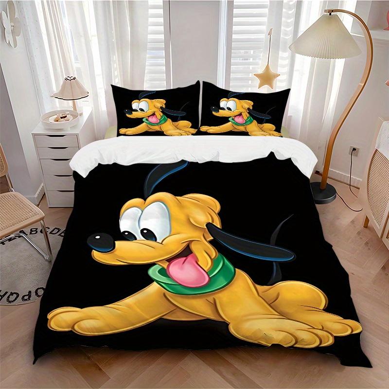 3pcs Pluto Printed Quilt Set - Includes 1 Quilt Cover and 2 Pillowcases, Machine Washable - Suitable for All Seasons.S079