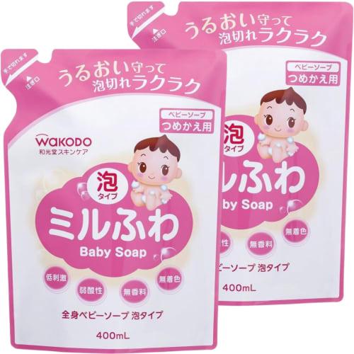 

[.co.jp Exclusive] [Bulk Purchase of 2] Milfuwa Baby Soap, Foam Type, Refill, 400ml x 2