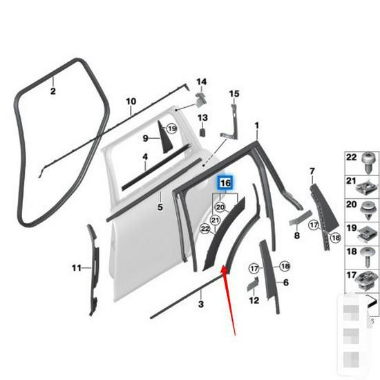 BMW MINI Clubman F54 Front & Rear Eyebrow 51777364483/51777364484