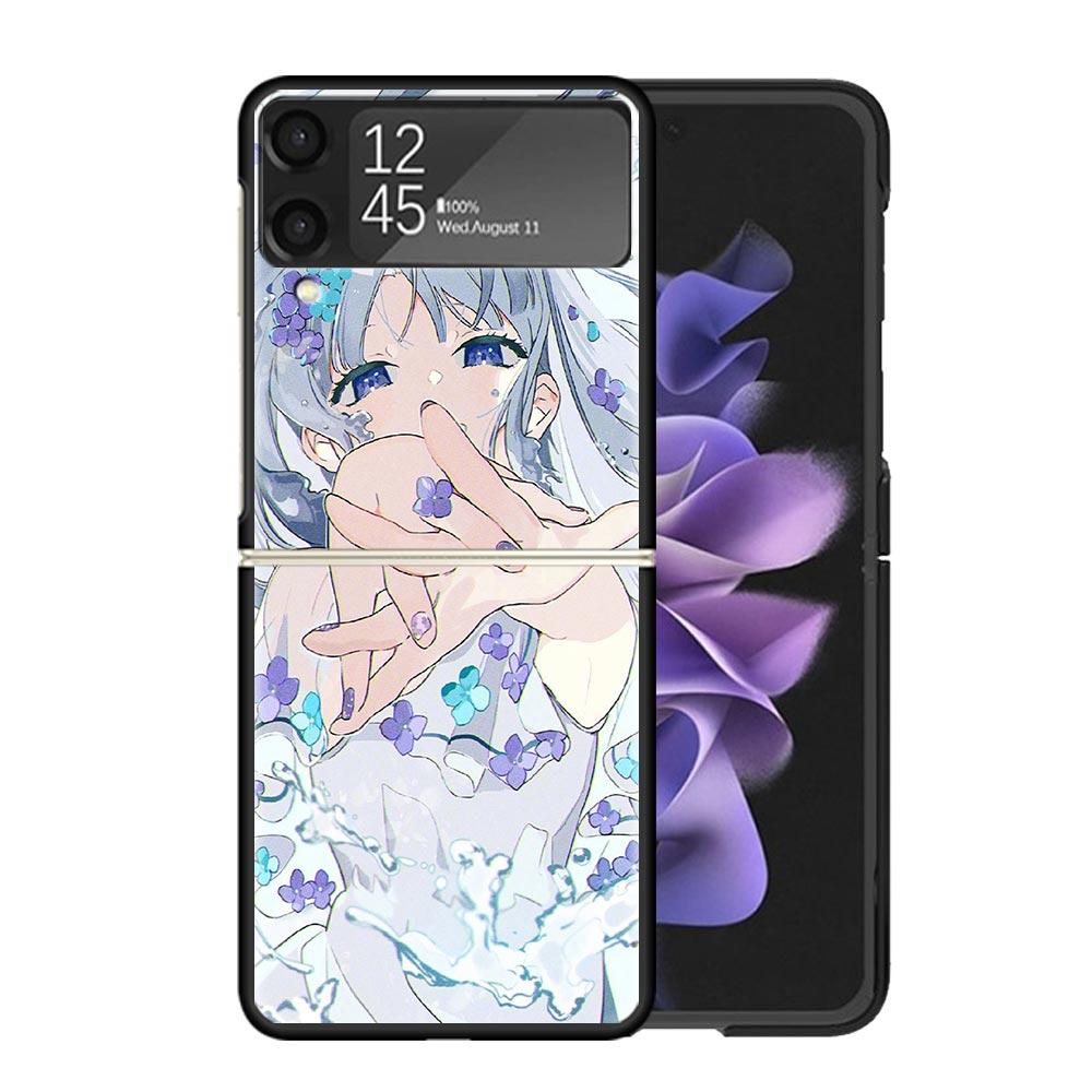 

Cute Anime Girl INS Clear Phone Case For Samsung Z Flip 7 6 5 4 3 Galaxy ZFlip7 ZFlip6 ZFlip5 ZFlip4 ZFlip3 5G Print Cover Z Fli Samsung Z Flip