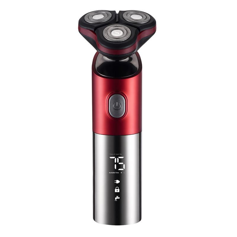 

Водостойкая электрическая бритва 4 в 1, мужская бритва с 3 лезвиями, многофункциональная машинка для стрижки с ЖК-дисплеем IPX7, влажная и сухая стрижка волос в ушах, в носу красный