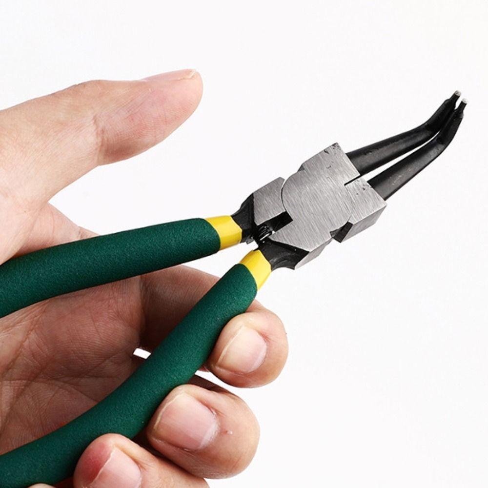 4pcs/set Sturdy Retaining Ring Plier 7 Inches Straight Bent Pliers Circlip Plier Set Furniture