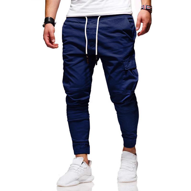 Klassieke Slim Fit Joggingbroek met 3D Patch, Trekkoord, Elastische Tailleband en Zakken voor Herfst en Winter