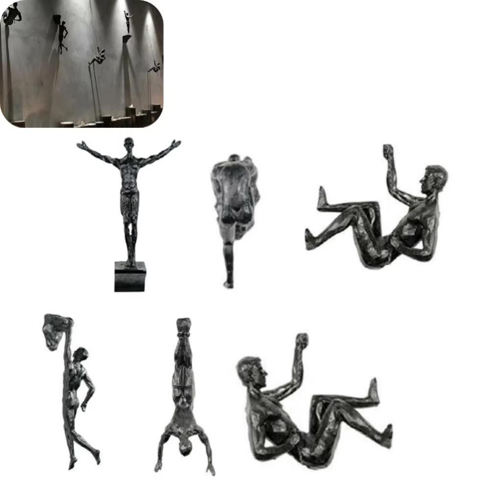 Unique Climbing Man Wall Sculptures European Style Abstract Character Pendant  Home Decor