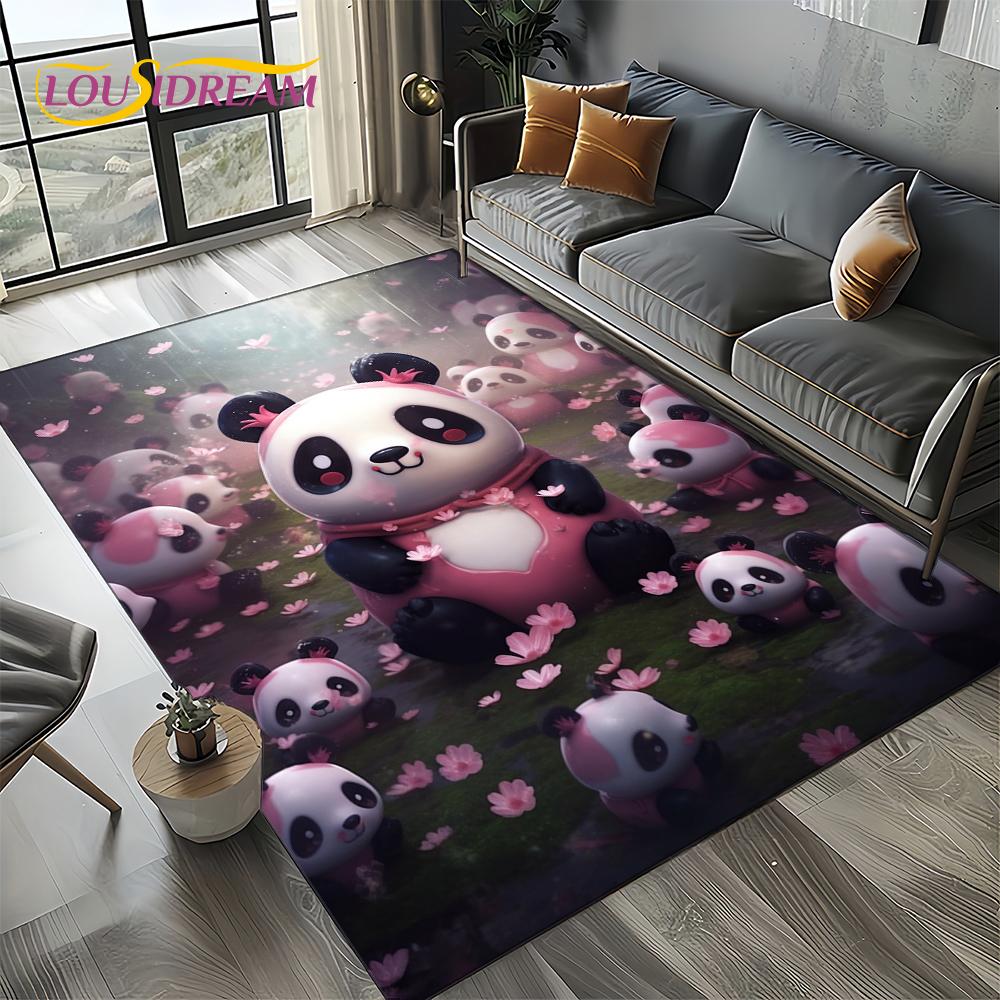 3D Dream Animal Cartoon Panda Cute Carpet Rug for Living Room Bedroom Home Sofa Decoration,Kid Area Rug Non-slip Floor Mat Gift