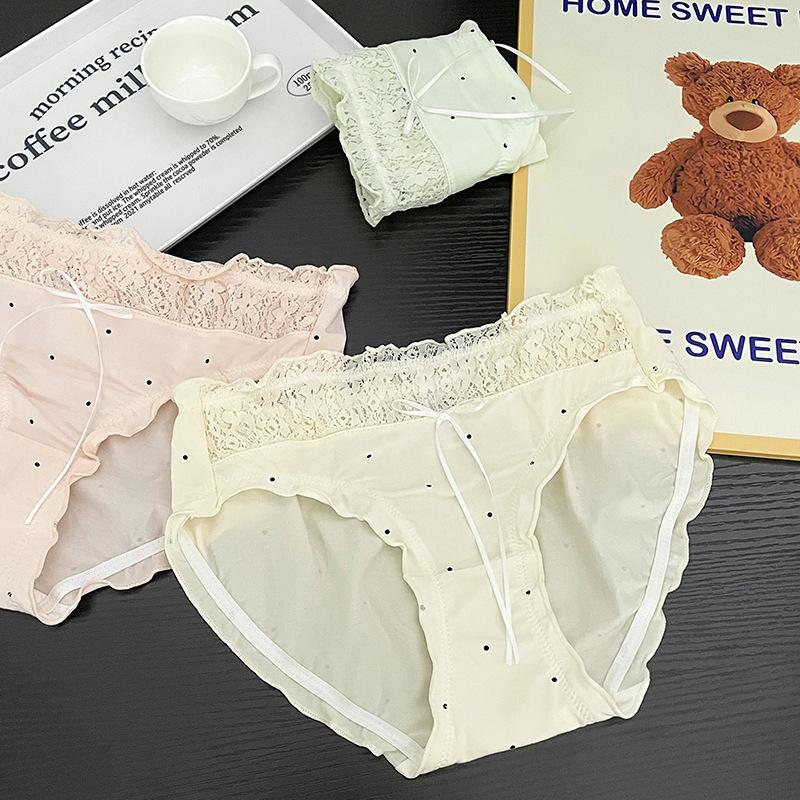 Girl Spring and Summer Lovely Dot Lace Pure Want To Pack Hip Briefs