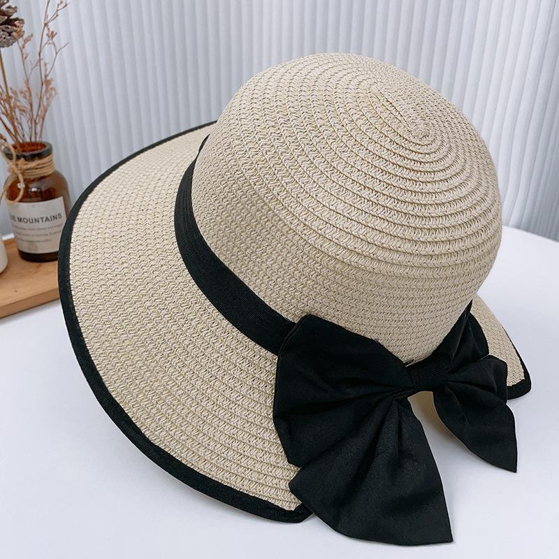 Seaside Beach Hat Lace Straw Hat Children Summer Visor Breathable Sunscreen Bucket Hat Vacation Style Straw Hat