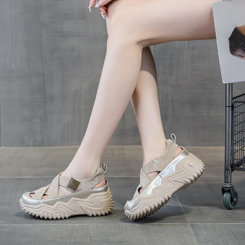 Z8808 inner height increase 7 dad shoes women, summer new versatile thick sole hollow