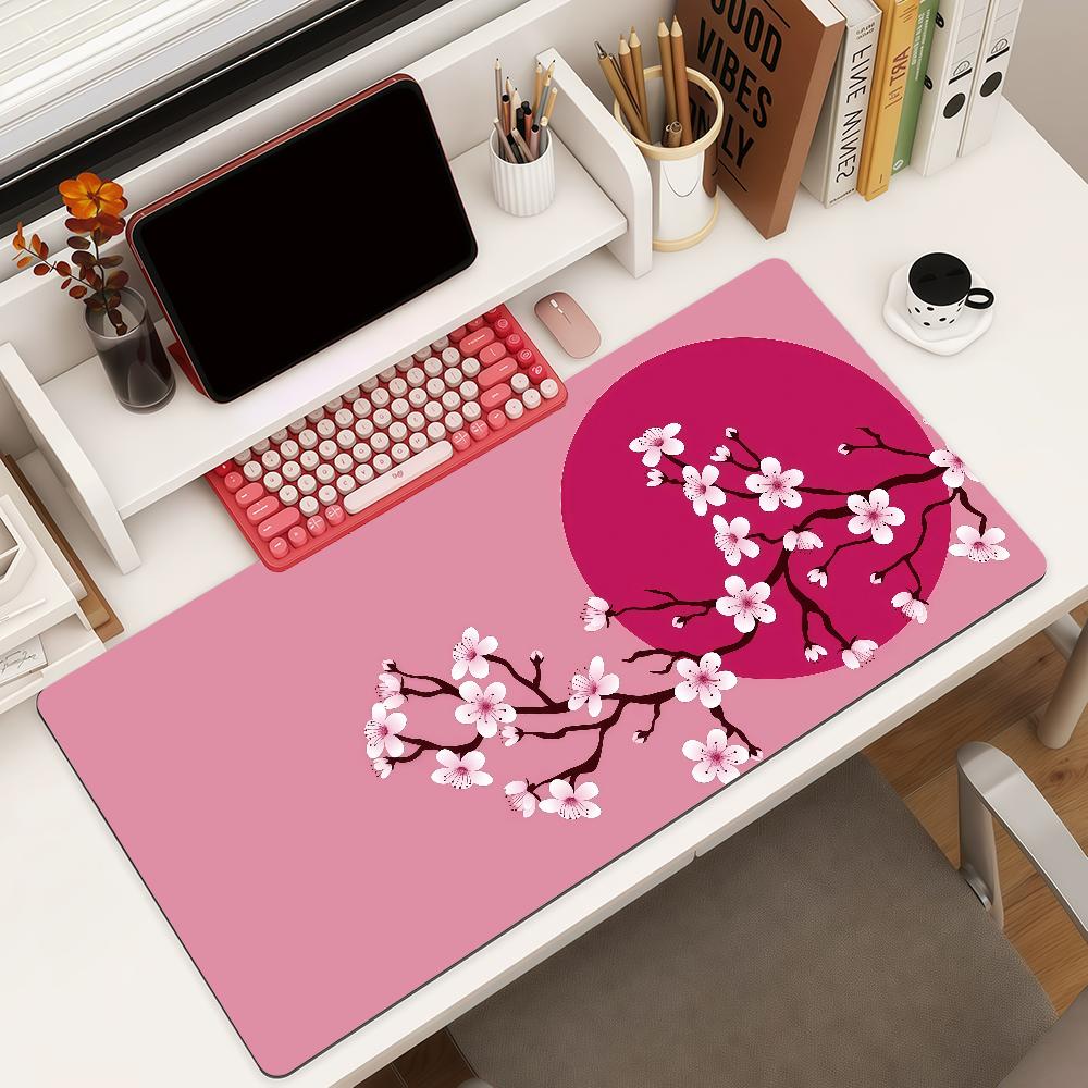 Cherry Blossoms In Japan Mouse Pad Square Office Gaming Desk Mat Waterproof Nonslip Rubber Decorative