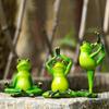 Cute Yoga Frog Statue Creative Miniatures Figurine Garden Decor Animal Sculpture  Home