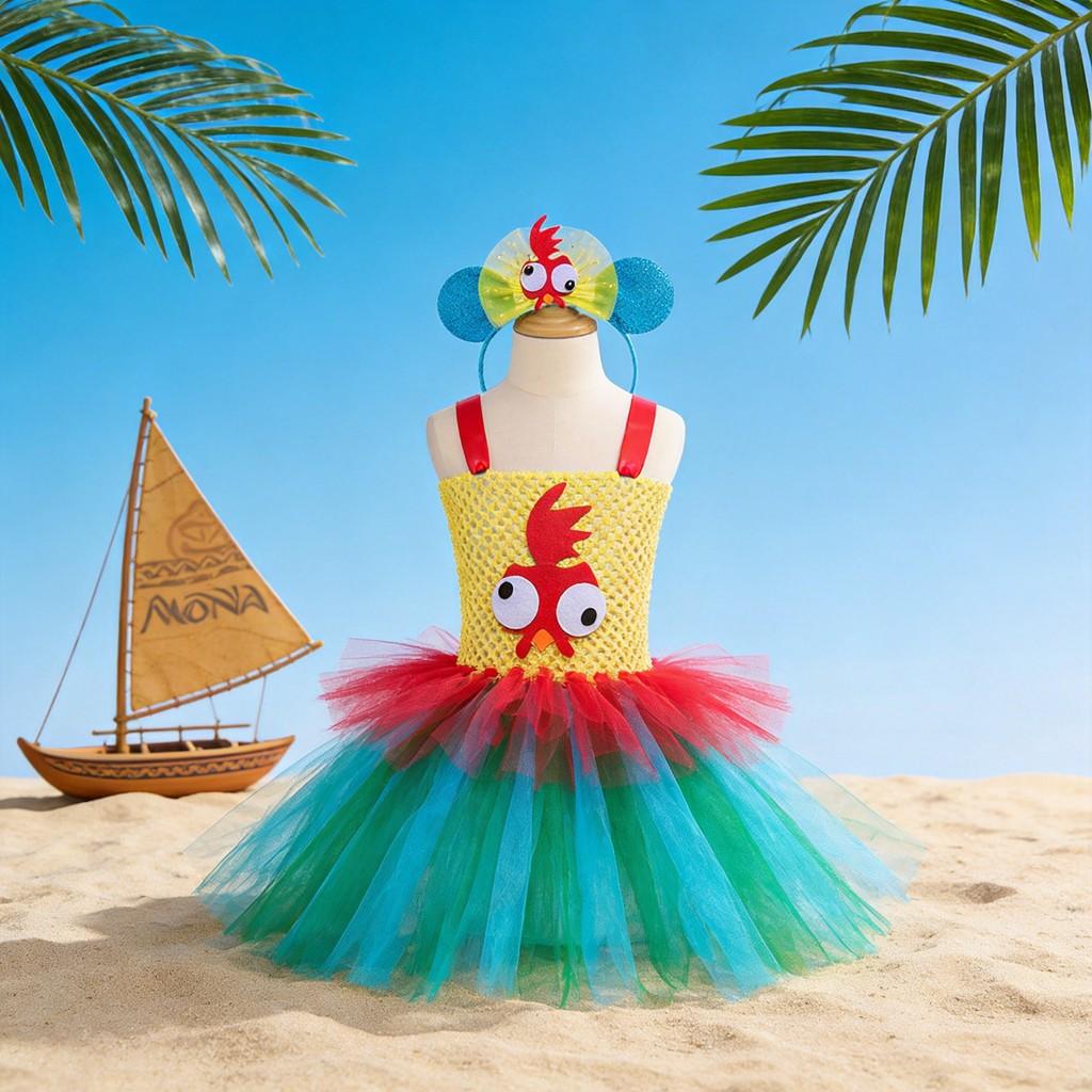 Traje de Ballet de Niña Aventura en el Océano de Moana Con Falda de Tul Para Actuación Infantil