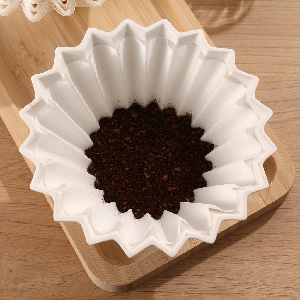 Coffee Pot Filter Paper By Hand Drip Cup 50pcs American Coffee Machine Filter Fan Cake Shape Coffee Filter Papers