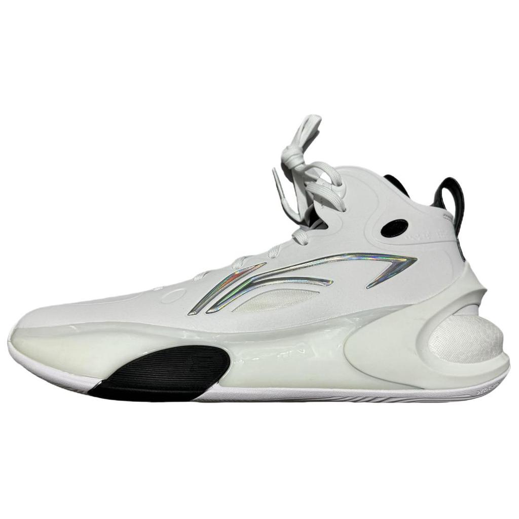 Li Ning Yu Shuai 17 Trendy Versatile Shock Absorbing Wear Resistant Non Slip High Top Basketball Shoes Men sneaker White Black ABAT043-12