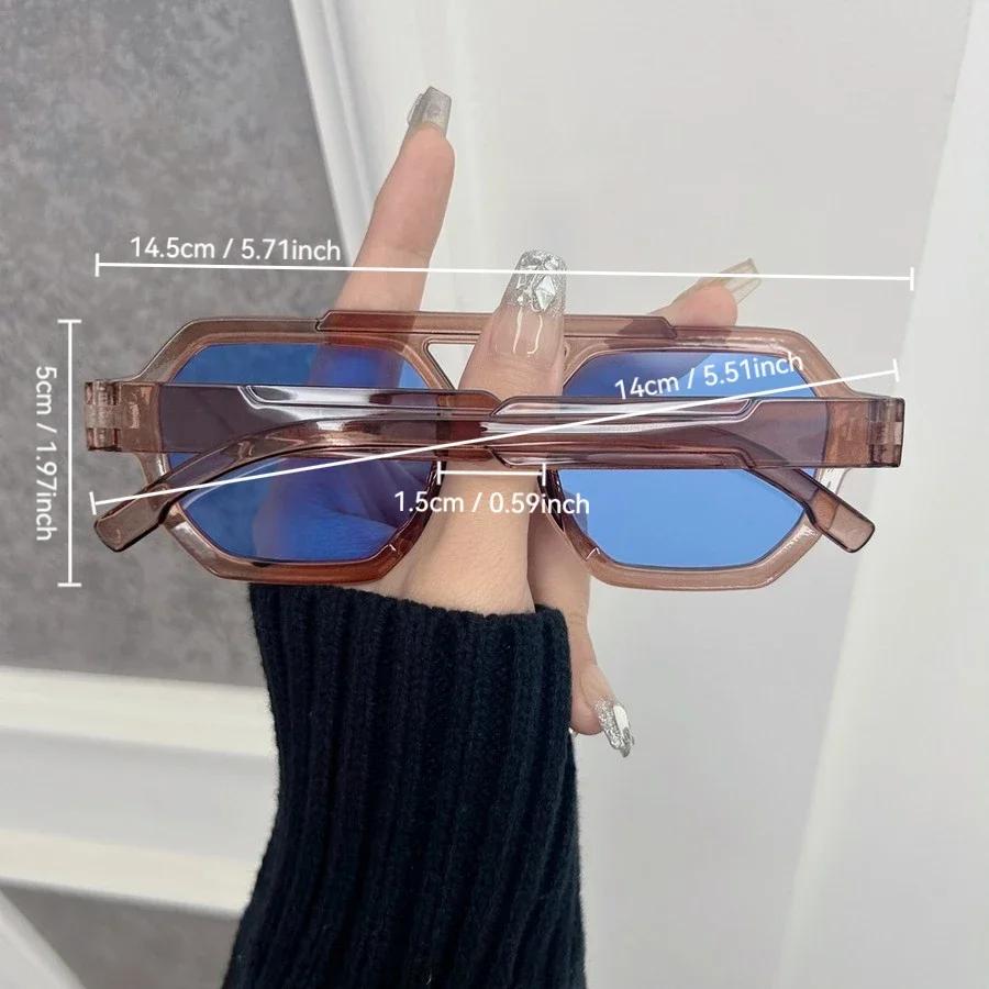Designer Square Sunglasses Women Men Trendy Brand Ocean Color Sun Glasses Female Male Mirror Classic Big