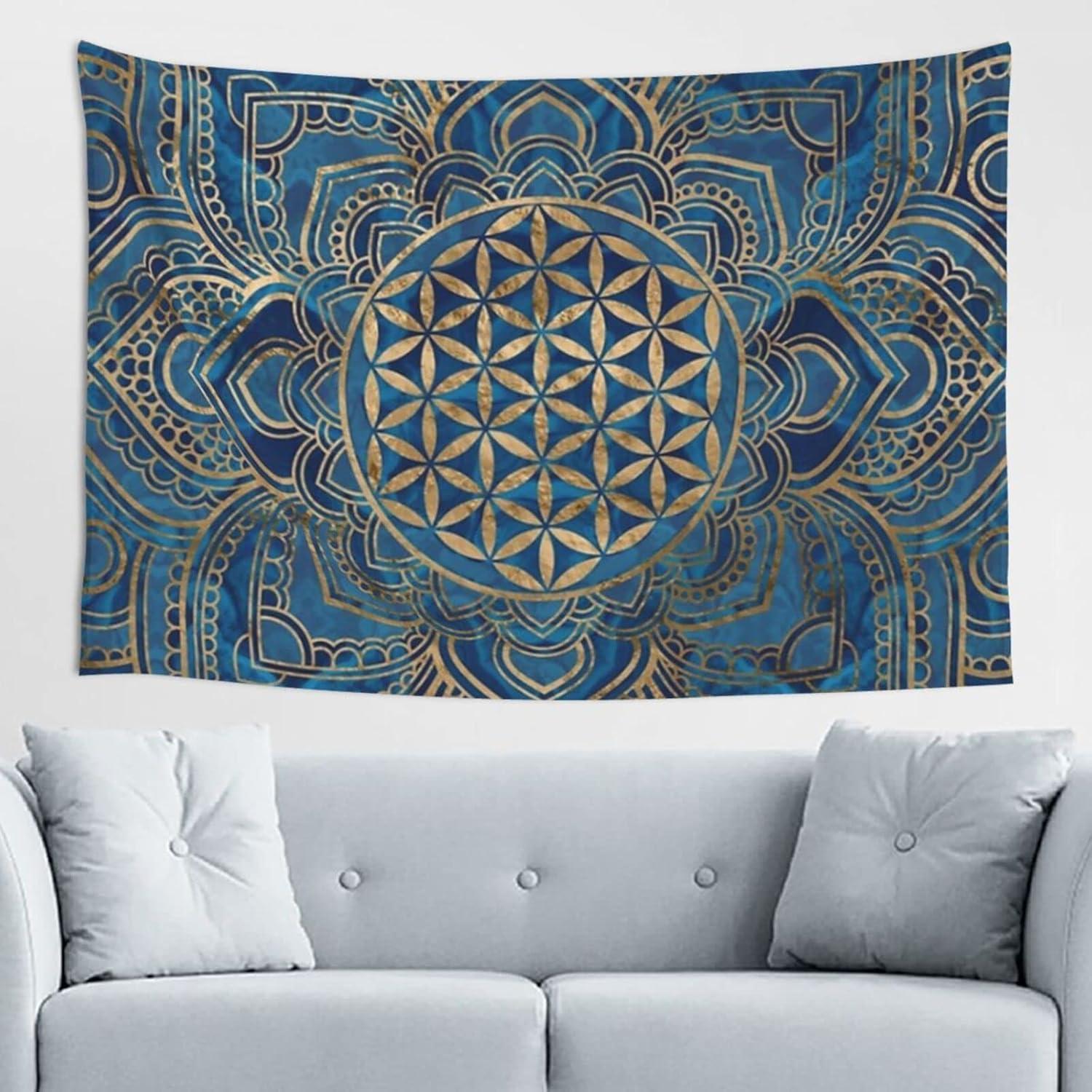 Tapestry vthxloi flower of life in the lotus 75x100