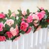 Künstliche rosa Rosen-Ranken-Blumen-Girlande zum Aufhängen, Blumen-Dekoration für Zuhause, Garten, Party