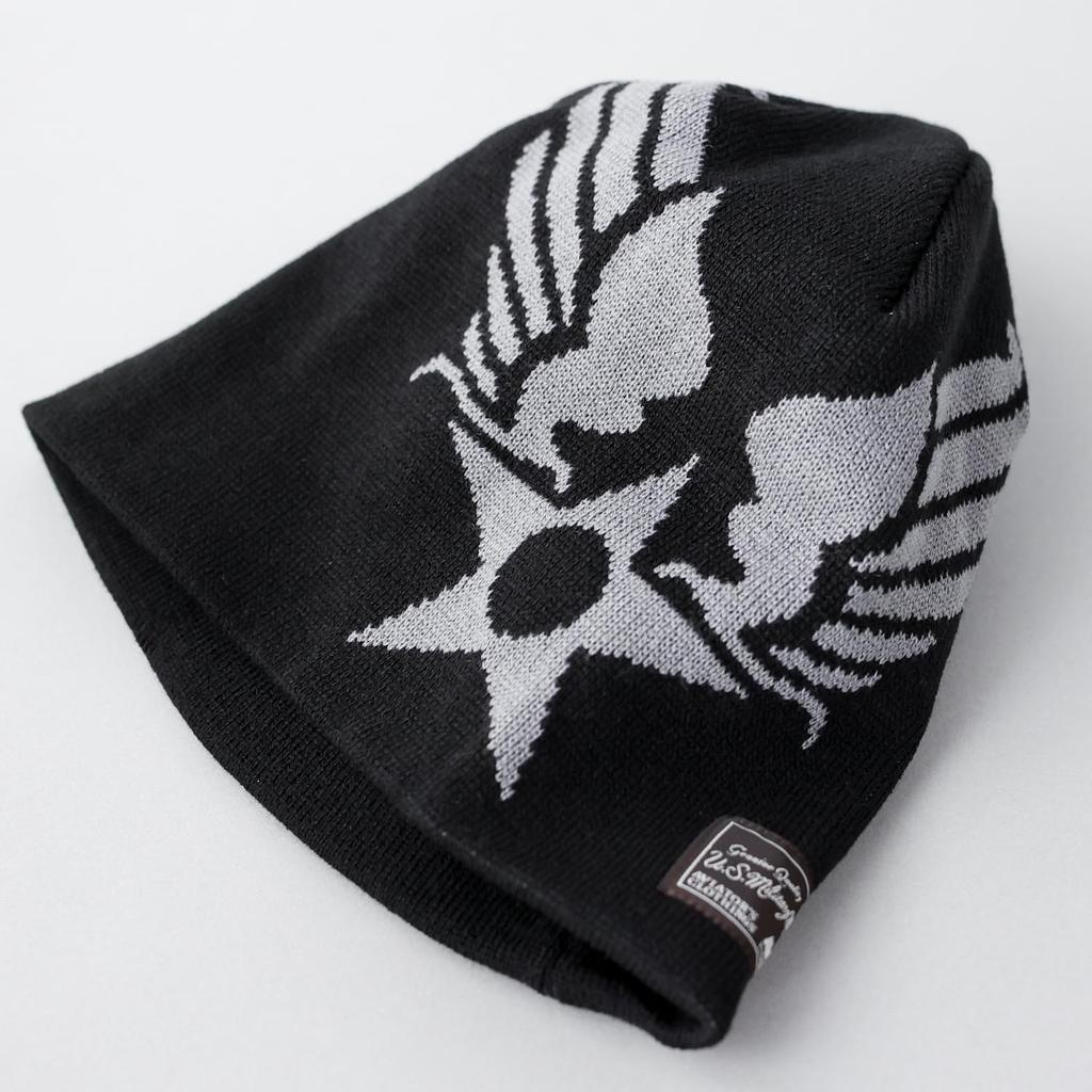 AVIREX LOGO Single Knit Watch Single USAF Black Beanie, Cap, Men's, Short, Autumn/Winter, Golf, Black, Cap, Knit, Watch,