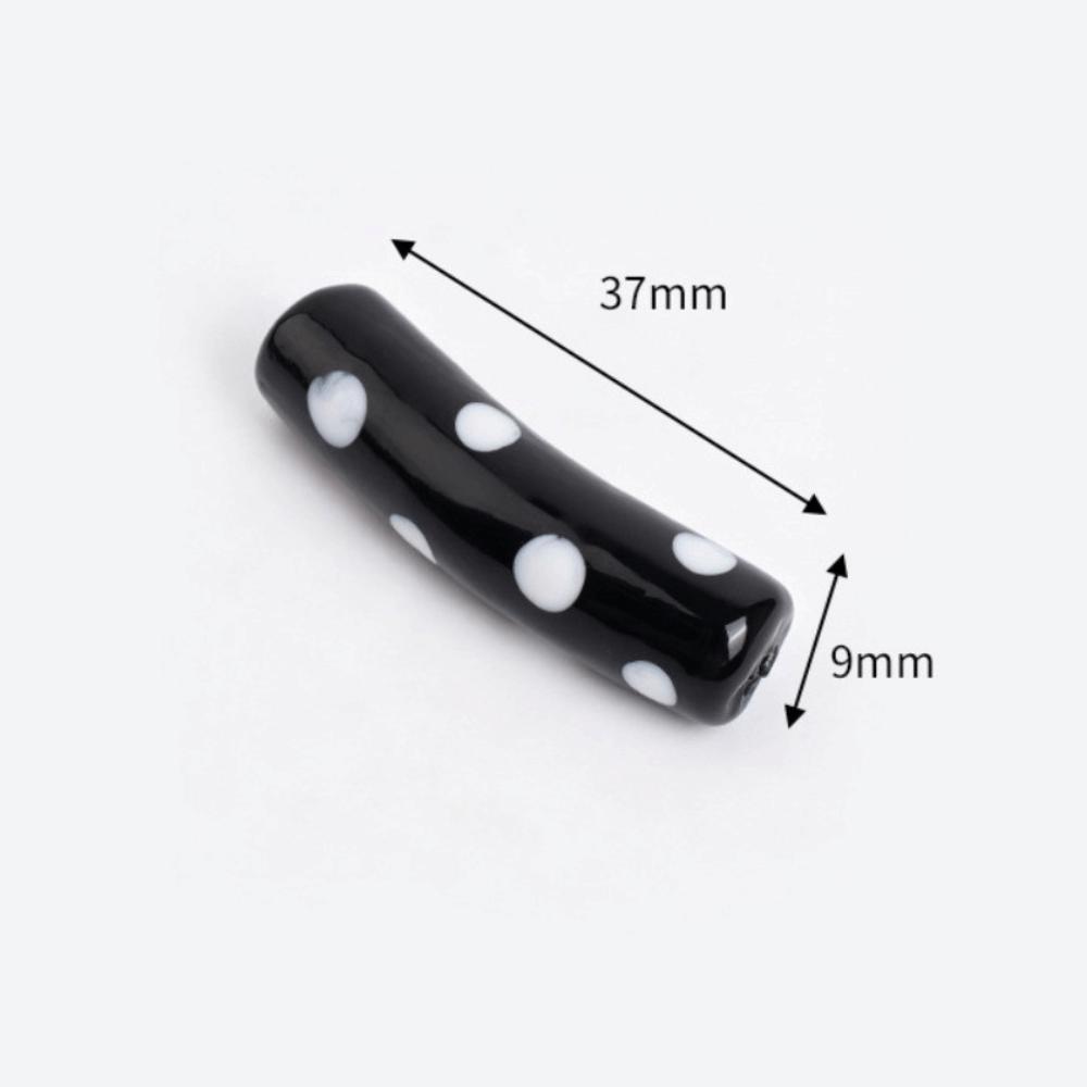With Hole Curved Glass Beads 37 Styles Polka Dot Beads Lampwork Beads for 20pcs Diy Jewelry Making