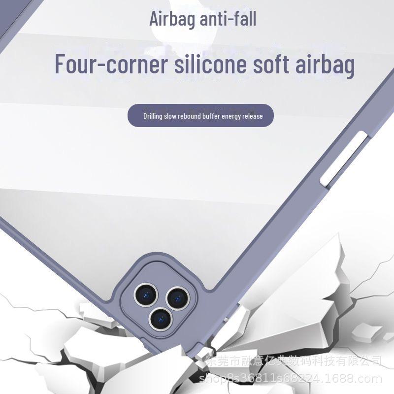 2022 iPad Protective Case for Apple Air 4/5 with Pen Slot, Hard Bottom Design, Anti-Bending, Suitable for iPad 9 and Pro 11.