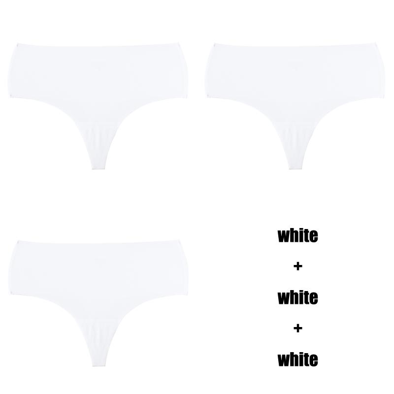 CINOON 3Pcs/Lot Temptation Panties Women Traceless Ice Silk Underwear Sexy High Waist G String Thong Comfortable Bikini Female Lingerie