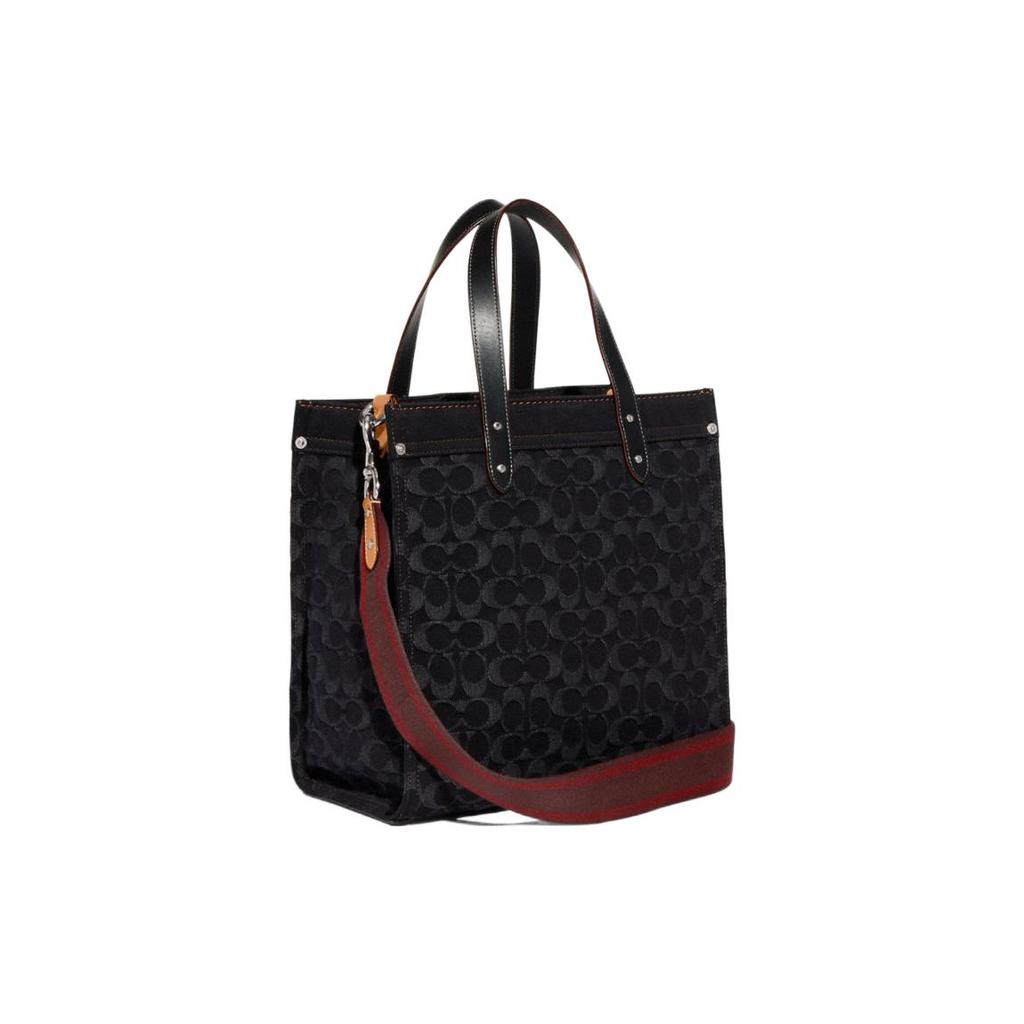 New COACH Field Fabric With Cow Leather Tote Bag, Shopping Bag, Shoulder Bag, Crossbody Bag, Handbag Large Women's Black CG092-LHDRJ