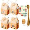 DIY Christmas Advent Calendar Box 24 Sets Xmas House Kraft Paper  Bag for Kids Adult Countdown To Christmas Gift Package