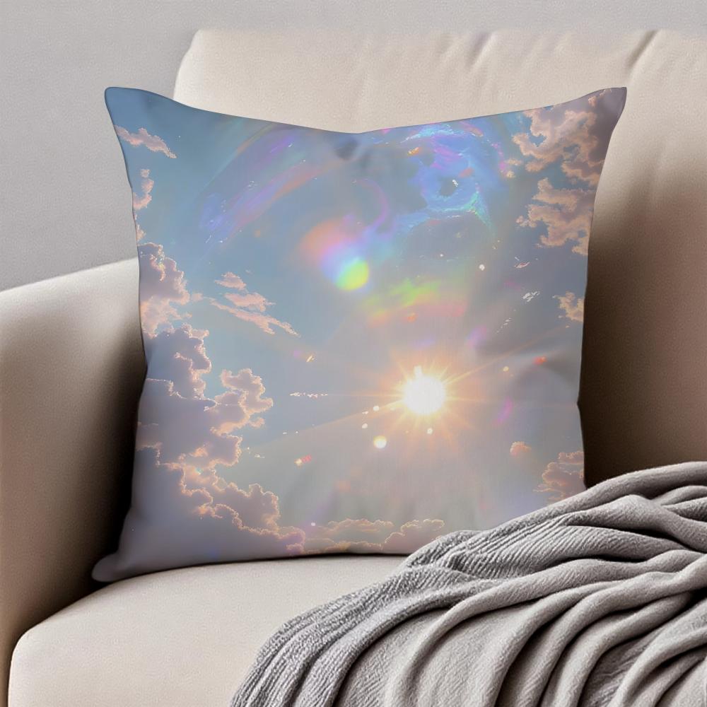LLovely atmospheric vibe Cushion Cover Pillowcase Antidustmite Invisible Zipper Short Plush Sofa Cushion