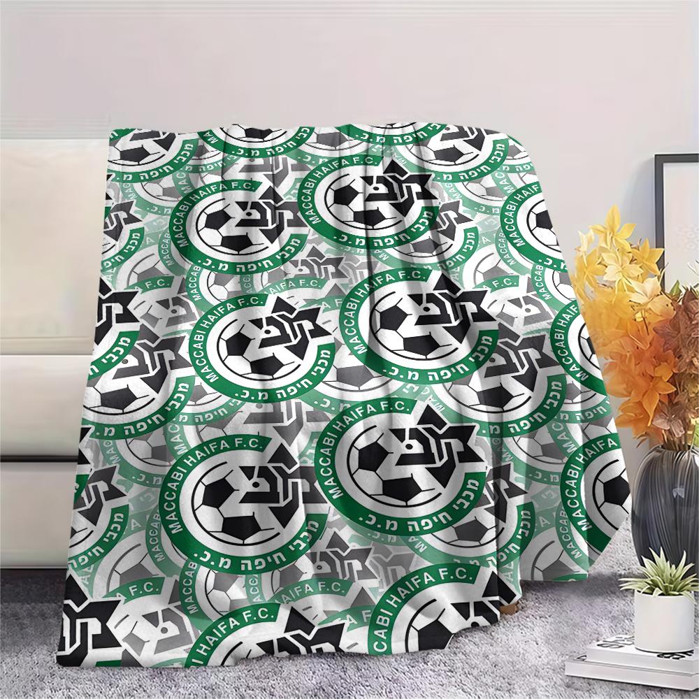 1Pc Maccabi-Haifa Print Flannel Blanket, High quality Comfortable for All Seasons, Home Decor, Warmth and Comfort, Perfect for Gifts