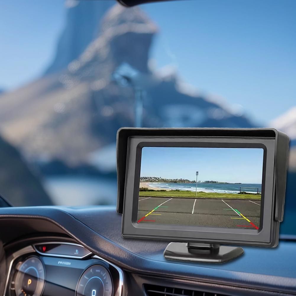 4.3 Inch HD Car Monitor with 2 Way AV Input HD Digital Color Car Monitor for Rear View Camera Parking Backup Reverse