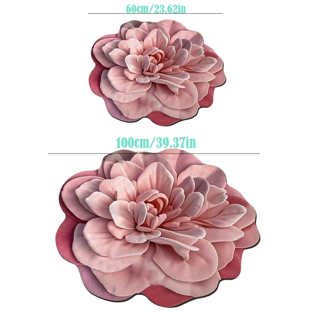 3D Plush Vision Flower Carpet Soft Absorbent Bathroom Floor Mat Non-slip Decorative Carpet for Living Room Tea Table Bedside