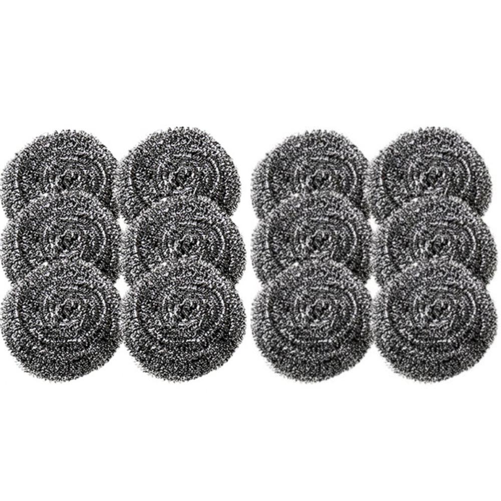 6/18pcs Stainless Steel Scrubber Scouring Pads Cleaning Ball Steel Wool Scrubber for Kitchen Pot Pan Dish Bathroom Cleaning
