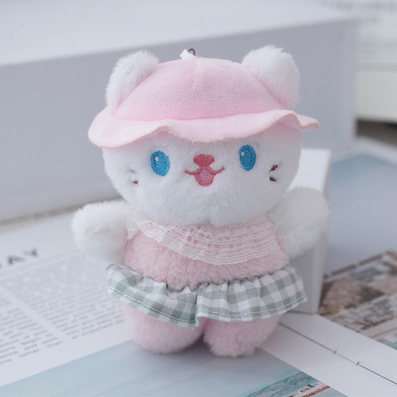 Charming Plush Cat Keychain Lovable Small Toy Doll With Yutu Velvet Material
