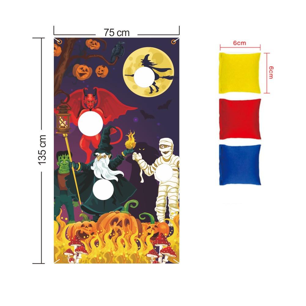 Halloween Sandbag Flag Courtyard Outdoor Children Game Pprops Decoration Pumpkin Skull Vampire Clown Witch Holiday Party Series
