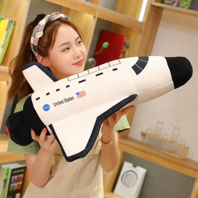 

1 шт. плюшевый астронавт космический корабль игрушка мягкая кукла мультяшная подушка детские игрушки креативный самолет дети мальчики подарок на день рождения 40cm белый