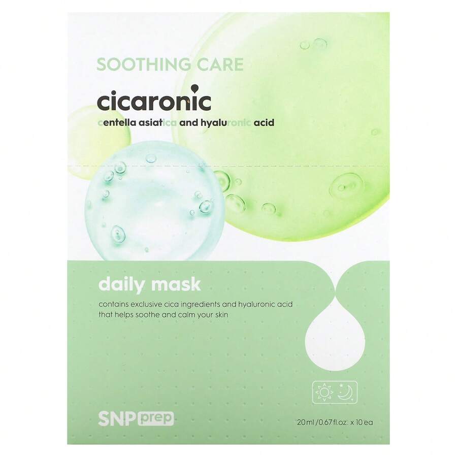 SNP Daily Beauty Mask, Cicaronic , 20ml Each,10 Sheet Masks,