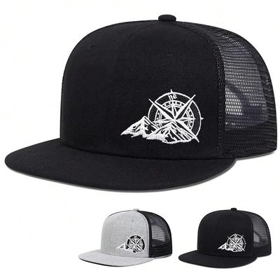 Unisex Compass Mountain Embroidery Hip-Hop Net Hats Spring Summer Outdoor Adjustable Sports Casual Baseball Caps Sunscreen Hat