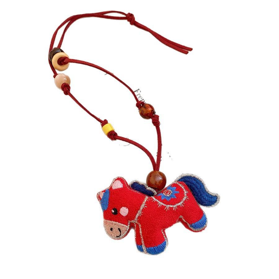 High-End Wooden Bead & Resin Horse Necklace - Luxurious Sweater Chain with Unique Design