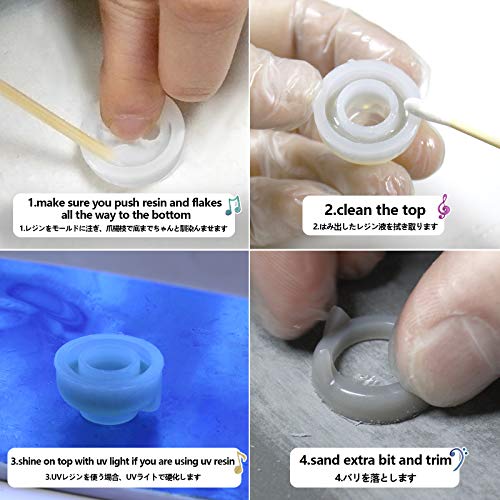 FUNSHOWCASE Silicone Ring Molds, Set of 24, for Jewelry Making, Epoxy Resin, UV Resin, Pendants, Keychains, Jewelry Parts, Polymer Clay, and Two-Part
