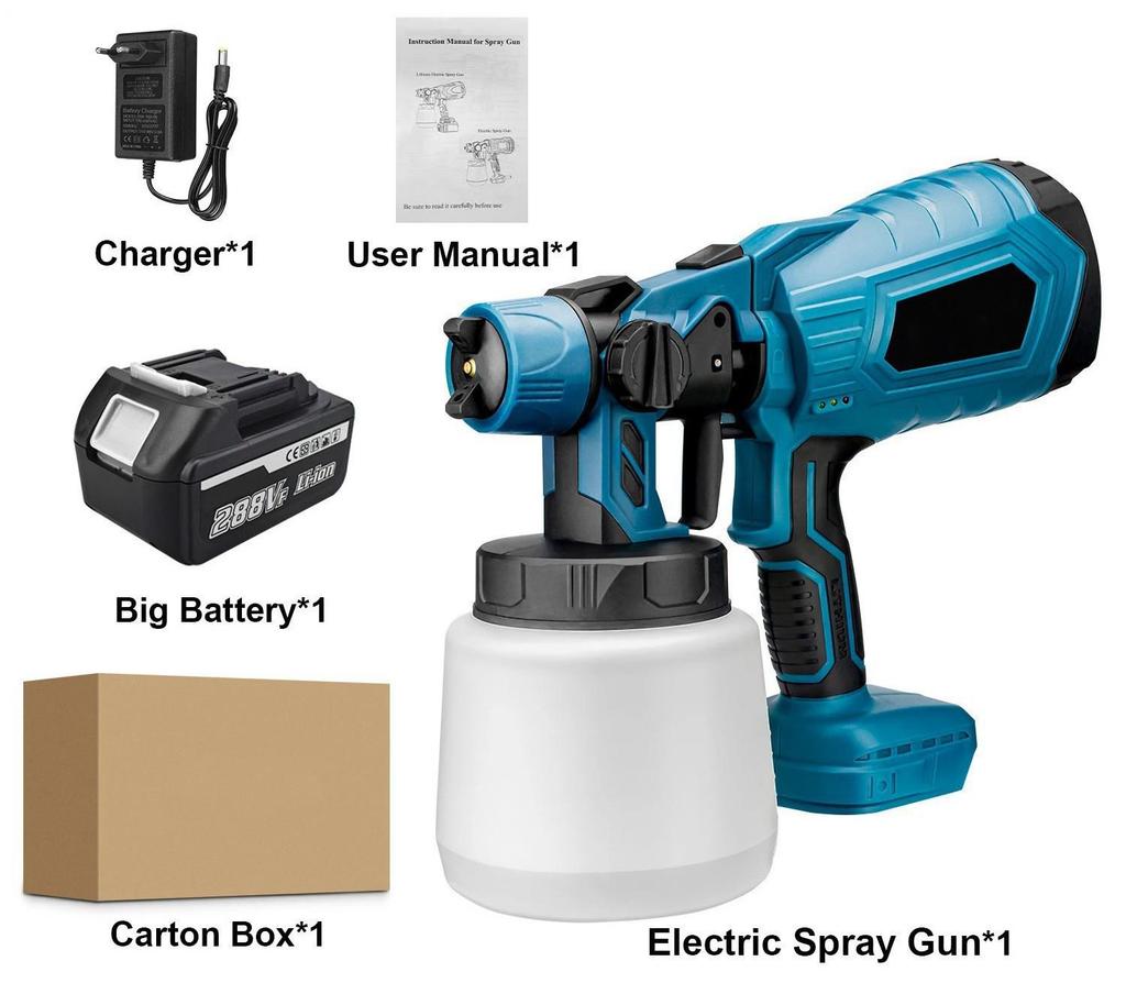 Portable Electric Paint Spray Gun - Multifunctional High-Pressure Atomization Tool