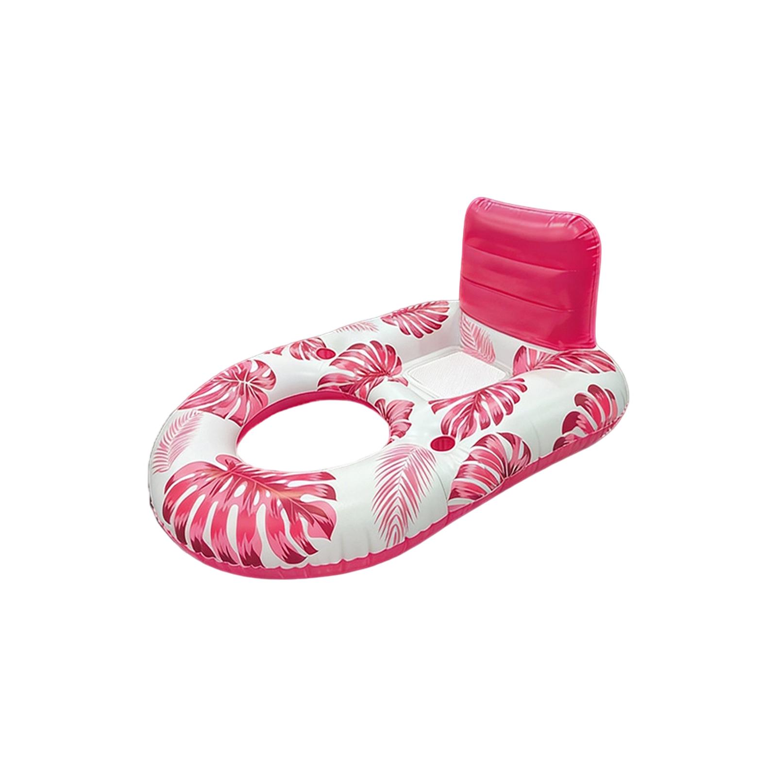 

Inflatable Pool Float Lounge Chair with Canopy and Cup Holder for Adult Water Relaxation and Comfort Support One Size