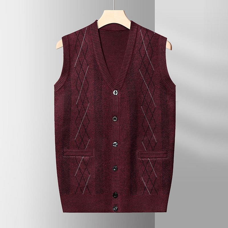 

Мужской трикотажный свитер-жилет для мужчин среднего и пожилого возраста, кардиган для папы, свитер для пожилого мужчины, куртка-жилет для дедушки 4XL