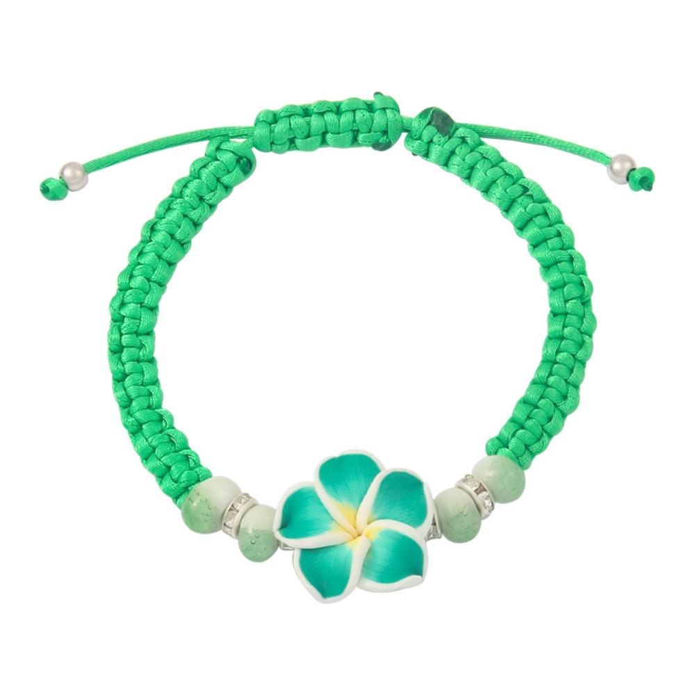 Boho Polymer Clay Braid Rope Bracelet Colorful Bohemian Beach Jewelry Cute Flower Bracelet  Women