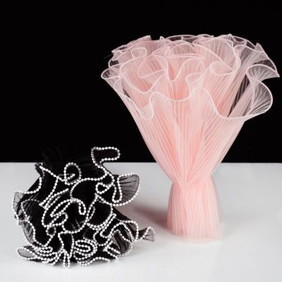 4 yardy Kvetinové kytice Balenie Perlová vlnená priadza Ruža Kvetinárstvo Balenie Čipkovaná sieťovina Svadobná párty Darčekové dekorácie Potreby