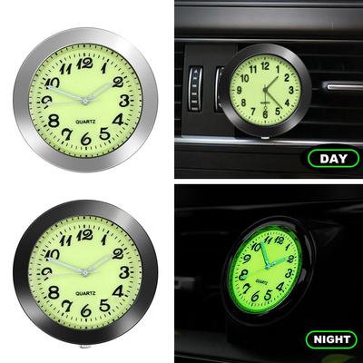 40mm/43mm Luminous Car Clocks Portable Digital Clock Dashboard Air Vent Watch Quartz Clock Mini Analog Watch Auto Interior Accessories